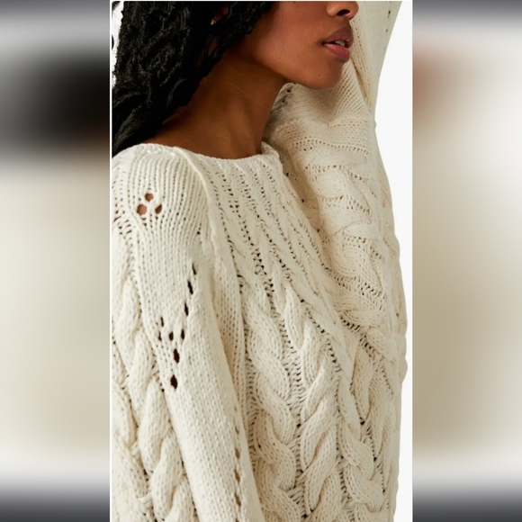 🔥Free people Sandre pullover cable sweater - Picture 2 of 4